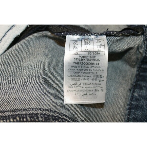 Guess Los Angeles Trucker Jean Jacket Denim Side Zip Sleeve Zip Womens Size XXL - Picture 7 of 8